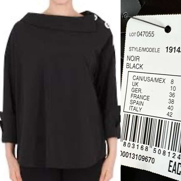 Joseph Ribkoff Shirt
Womens size 8 Black Tunic Neutral Artsy
Lagenlook NWT - Picture 8 of 10